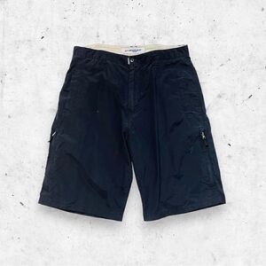 Vtg 90s Y2K Anchor Blue Baggy Long Cargo Shorts, Skater Grunge, 6 Pocket, 36